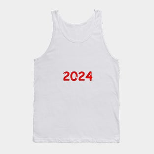 2024, new year, christmas, holiday, figure, year, new year, season, number, holidays, winter Tank Top